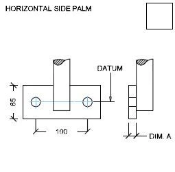 Handrail Standards Horizontal Side Palm dimensions